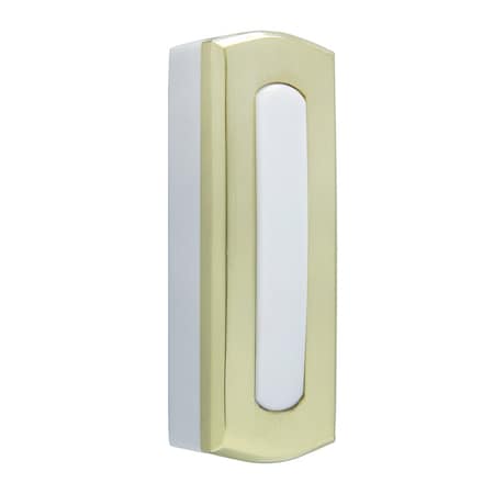 WD2012 Wireless Doorbell Pushbutton Replacement Colonial Style Non-lighted Pol Brass